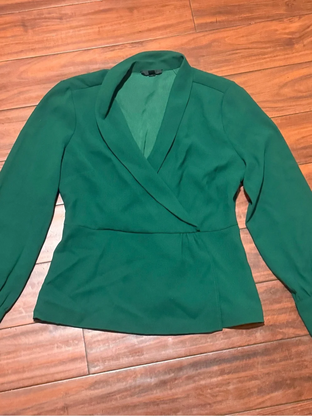J. Crew Emerald Green Wrap Blouse